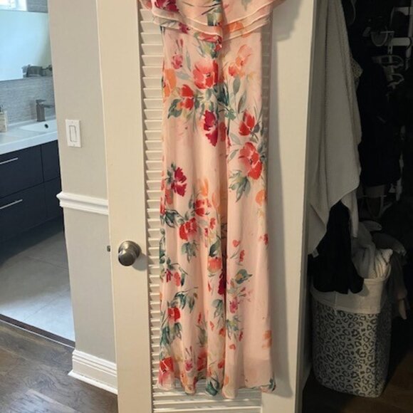 CALVIN KLEIN Size 2 Flutter Sleeve Floral Print Ruffle Dress - Picture 8 of 8